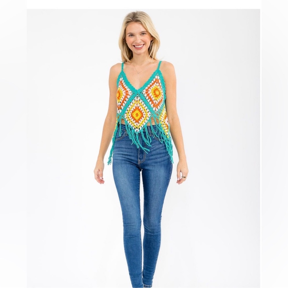 Bohemian Crochet Fringe Top - Picture 2 of 4